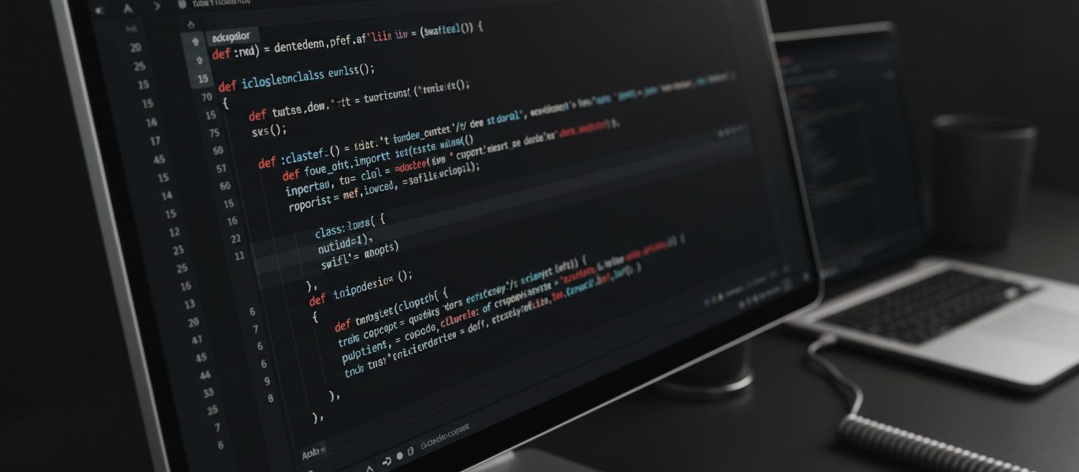 Lines of code on a developer's screen